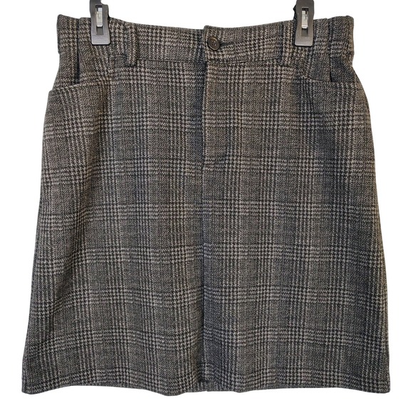 Riders by Lee Dresses & Skirts - Riders by Lee Womens Grey Glen Plaid Midrise Skirt Size 12M Stretch Straight